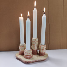 Indlæs billede til gallerivisning Stor adventsstage - beige og rosa jul